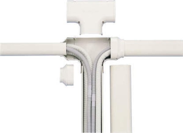 画像2: 因幡 イナバ ST-77-W エアコン配管カバー Ｔ型ジョイント ホワイト (2)