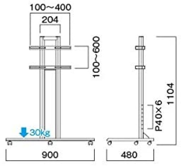 画像3: ハヤミ工産 (HAMILeX) RF-590 フロアースタンド 〜65V型対応 (3)