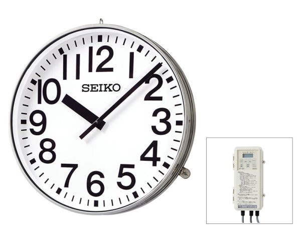 画像1: セイコー SFC-907 交流式時計 90cm クオーツ式 ステンレス枠 (1)