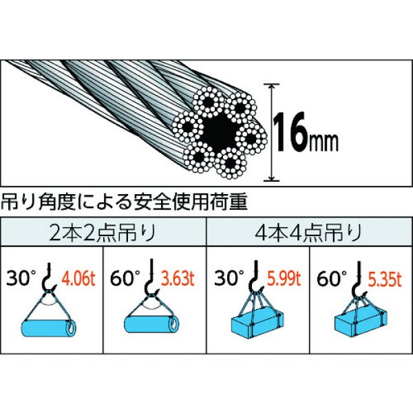 56%OFF!】 アイビッグ 玉掛ワイヤー タフカラーロック 10mm 1.5m生産物