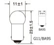 画像2: 丸型パイロット電球 口金BA9S G11 30V 1W (2)