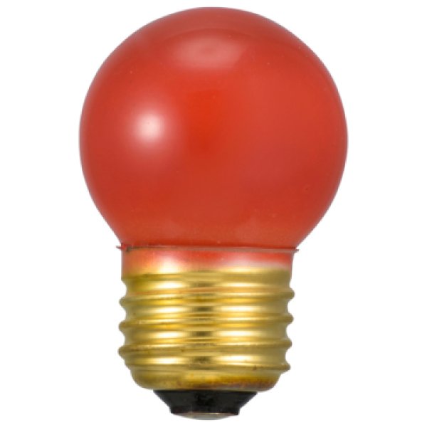 画像1: 寸丸球（ミニボール電球） G40 E26 7W  赤色 (1)