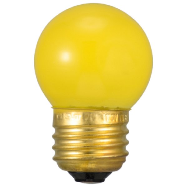 画像1: 寸丸球（ミニボール電球） G40 E26 7W 黄色 (1)