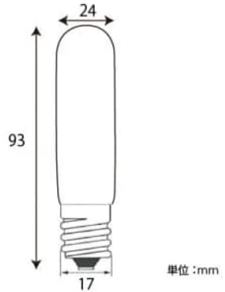 画像2: アサヒ スペース球 110V 30W 口金E17 クリア T24E17110V-30W(C) (2)