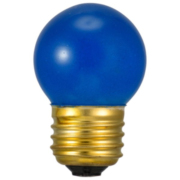 画像1: 寸丸球（ミニボール電球） G40 E26 7W 青色 (1)