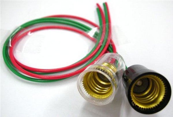 画像1: リード線付 豆電球用 ソケット E10 (1)