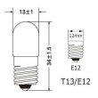 画像2: 中パネル球 T13 E12 12V 0.11A 一箱100個入り (2)