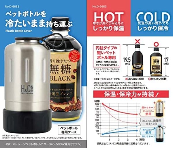 画像2: パール金属 HandC ペットボトルカバー345ml用(サテン) D-6683 (2)