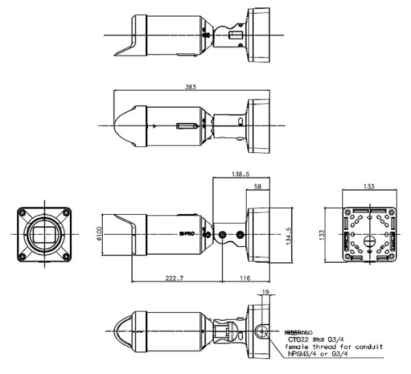 画像2: パナソニック i-PRO WV-S1536LTNUX ハウジング一体型AIカメラ 2MP 屋外対応(長焦点) (2)