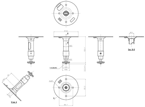 画像2: パナソニック i-PRO WV-QCL102-W 屋内用カメラ取付台(天井用) (2)