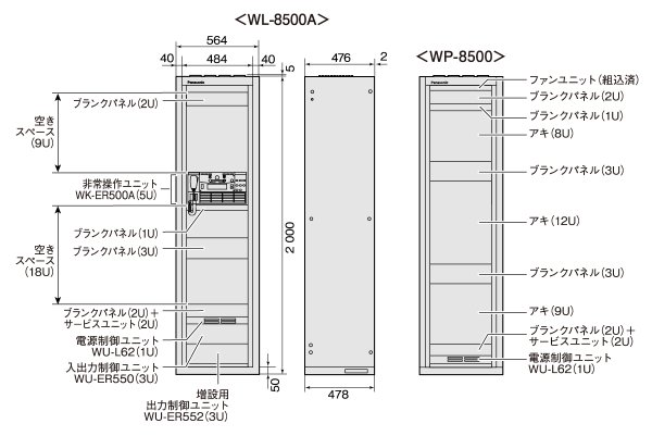 画像2: パナソニック WL-8500A ラック形非常用放送設備 (2)