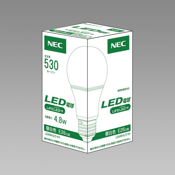 画像2: NEC LED電球 E26 昼白色 LDA5N-G/2-キキ (2)