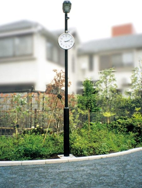 画像1: リズム(RHYTHM) シチズン　4MY611-N19　屋外用電波時計（ポール時計） (1)