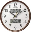 画像1: リズム 8FYA03SR06　直径35cm 電波時計 温湿度計付き (1)