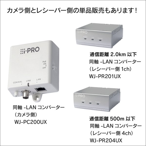 画像2: i-PRO　パナソニック WJ-PC200UX　PoE給電機能付 同軸-LANコンバーター (2)
