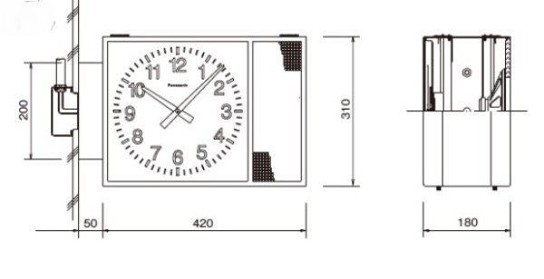 画像2: パナソニック TCFF22034SP 壁掛け子時計 SP付き 両面 屋内用 (2)