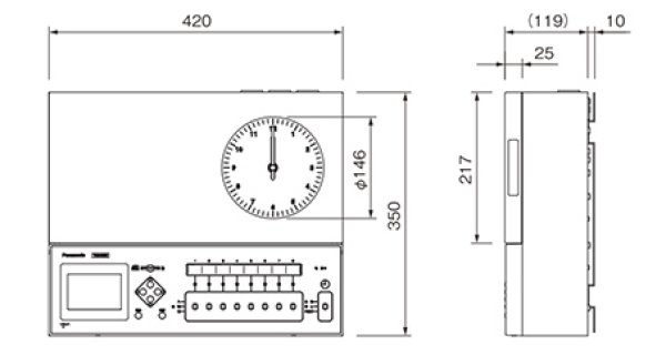 画像2: パナソニック TA9413KN 年間プログラムタイマー チャイムユニット付 水晶親時計 1回路 (2)