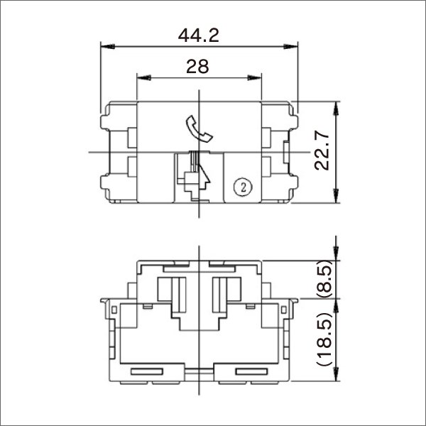 画像2: 神保　JEC-BN-WUJ2　電話用埋込モジュラジャック 6極2心用 (2)