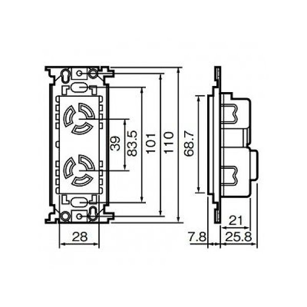 画像2: パナソニック　WF2312W　引掛埋込ダブルコンセント (2)