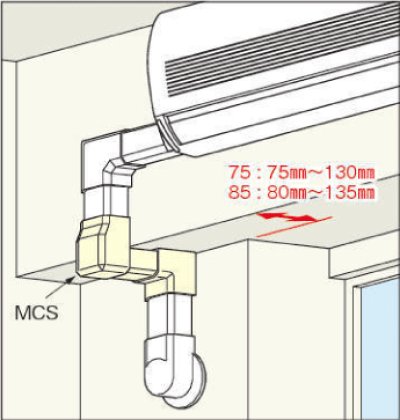 画像1: イナバ　MCS-75-W　スリムダクトMD　段差継手
