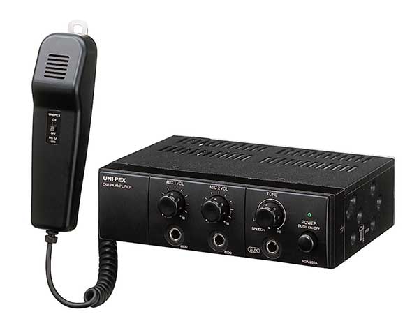 ユニペックス NDA-202A 車載アンプ 20W マイク付き 12V用